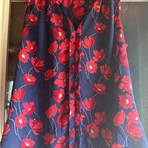 Market & Spruce Red and Navy Floral Dress
